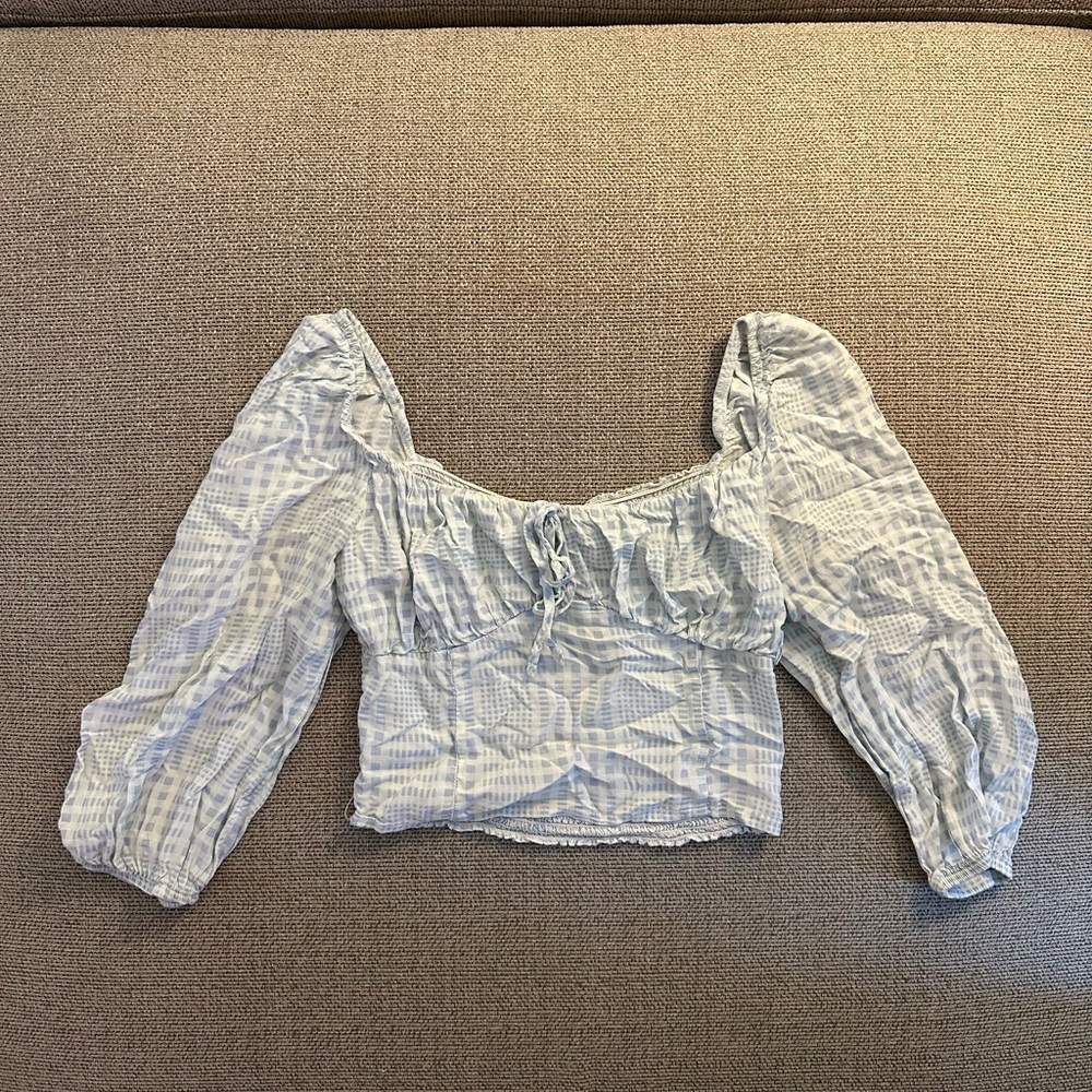 Urban Outfitters White Puff Sleeve Crop Blouse